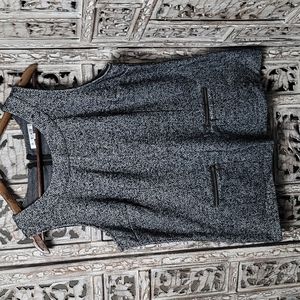 CAbi Womens Cece TankTop/Black&White Herringbone Pattern/Size Lg/scoop neck/ EUC